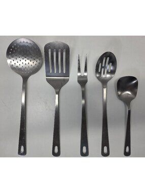 Prestige Stainless Steel Kitchen Utensil Set Slotted Spoon Spatula Ladle 5pc